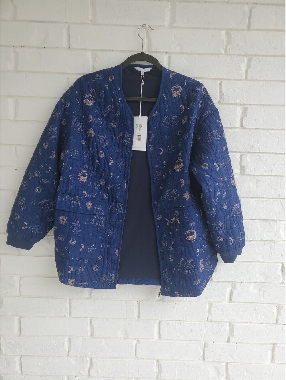 $240 Calme by Johnny Was Yessi Quilted Astrology Softshell Zip Jacket Medium